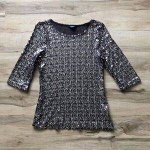 Reitmans Silver Sequin Blouse